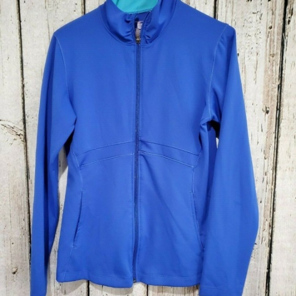 Women's medium New‎ Balance Blue Zip up ls athleisure sweatshirt Jacket EUC